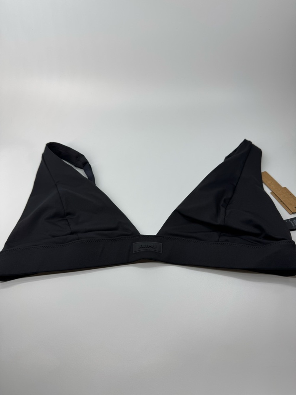SKIMS Recycled Swim Plunge Bikini Top in Onyx NWT Size XL